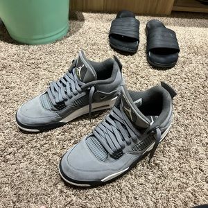 nike jordan air forces cool grey gray 4 4s high tops new mint condition